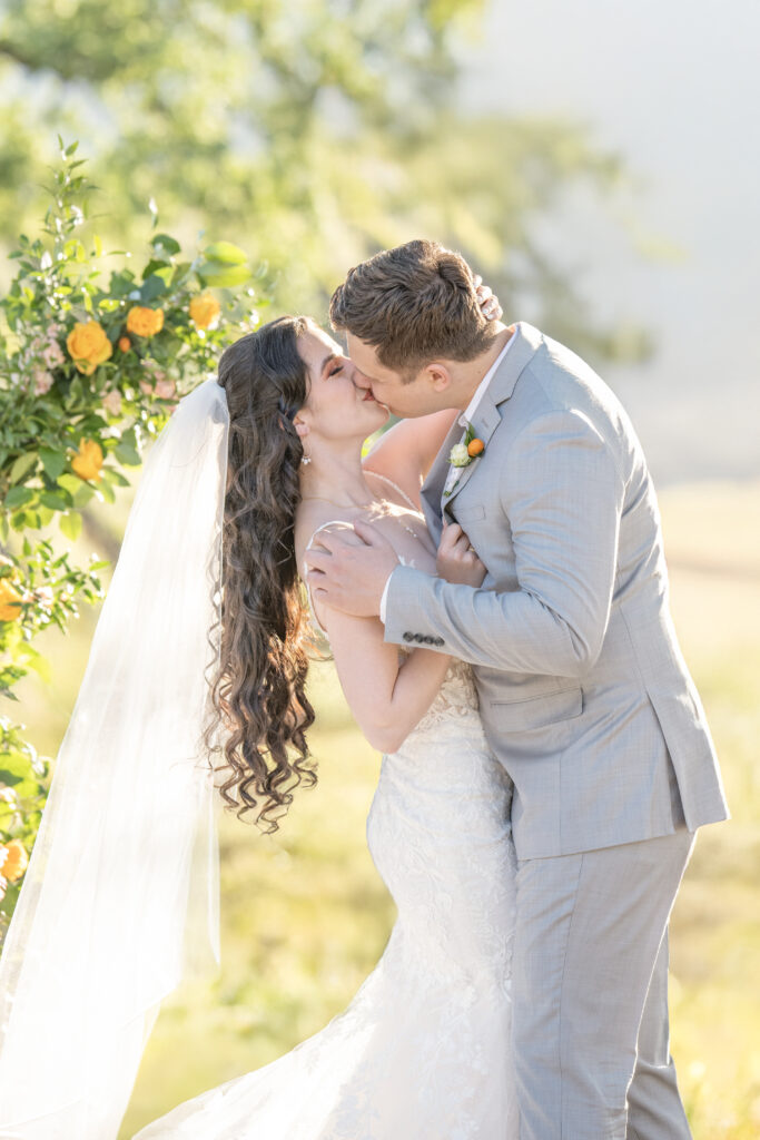 bride and groom golden hour photos in napa valley